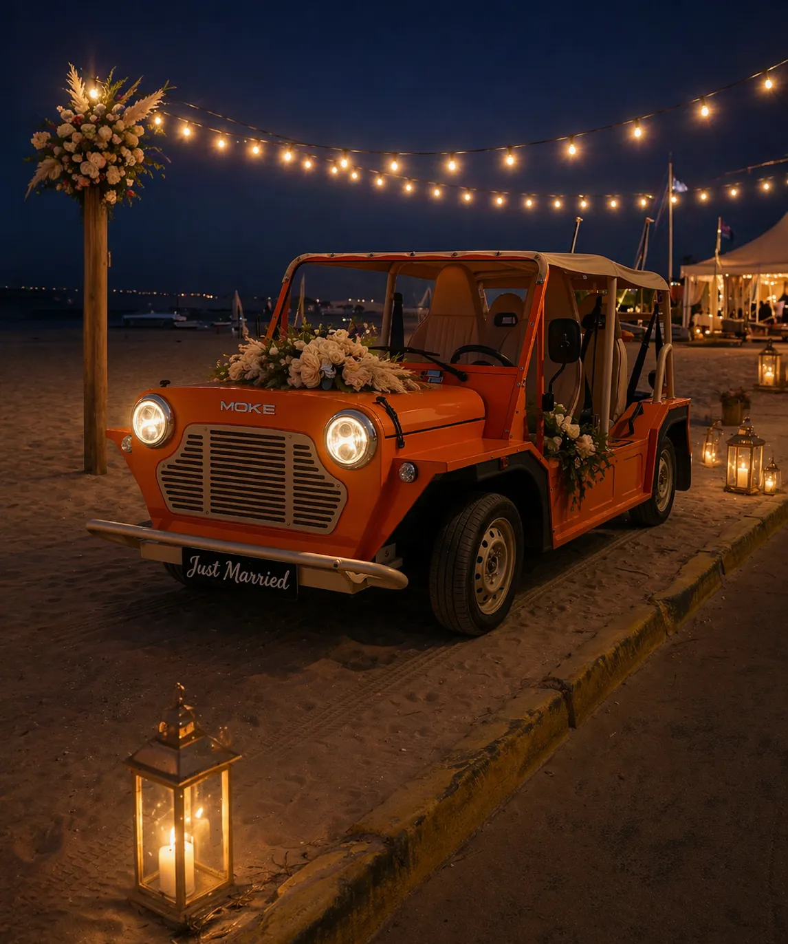 Chauffeur livrant une voiture vintage à une villa